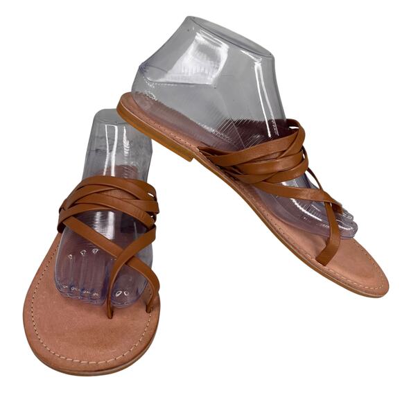 Seychelles Live A Little Sandals 11 Brown Leather Slide Strappy - Picture 1 of 9
